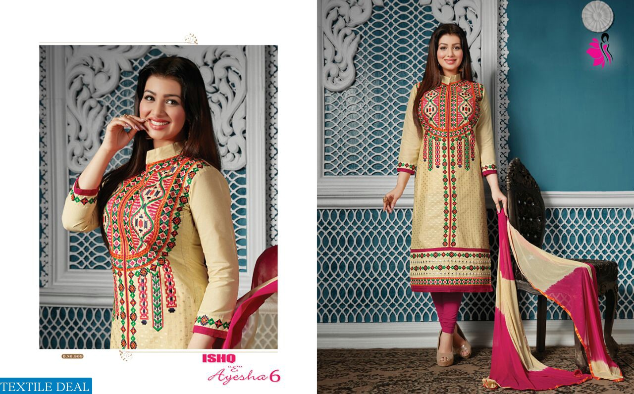 khwaish Ishq e ayesha-6 Wholesale pure cotton Embroidery Salwar kameez